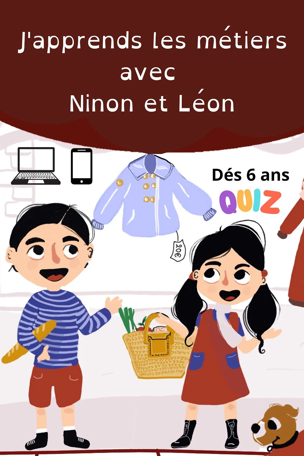Jeu éducatif animé Cardebook 'J'apprends les métiers avec Ninon et Léon'