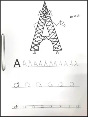 Je lis et j'écris : Ecriture et graphismes de la lettre A de l'abécédaire 'Zoom sur l'alphabet'